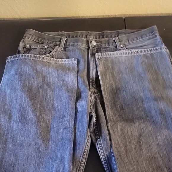 Men's black faded structure jeans size 38x32 excellent use condition - Picture 4 of 6